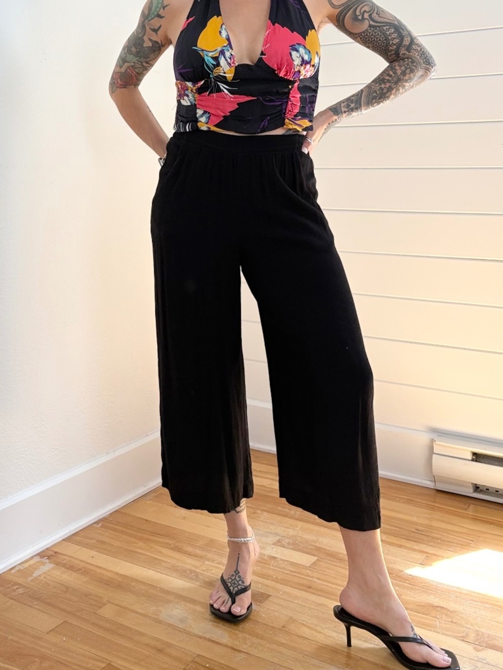 Sanctuary wide leg crêpe corp trousers